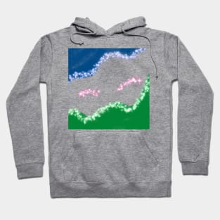 Blue green watercolor abstract glitter sparkle art Hoodie